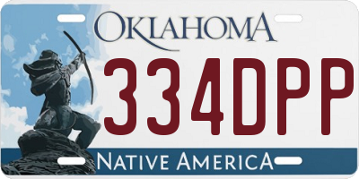 OK license plate 334DPP