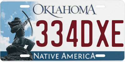 OK license plate 334DXE