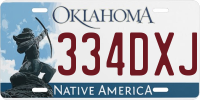 OK license plate 334DXJ
