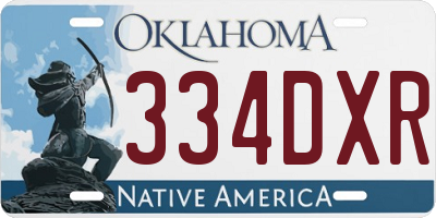 OK license plate 334DXR