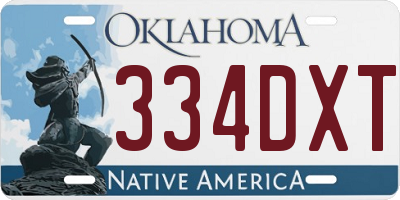 OK license plate 334DXT