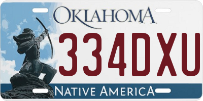 OK license plate 334DXU