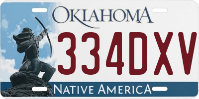 OK license plate 334DXV