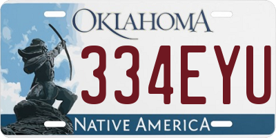 OK license plate 334EYU
