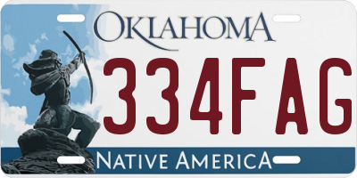 OK license plate 334FAG