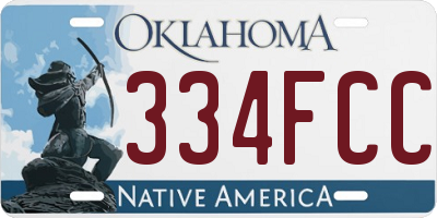 OK license plate 334FCC