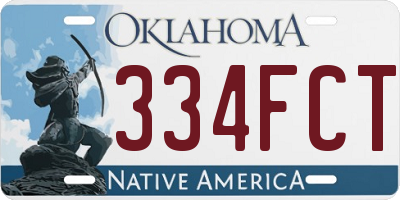 OK license plate 334FCT
