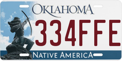 OK license plate 334FFE