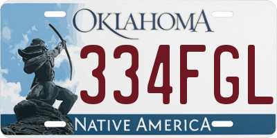 OK license plate 334FGL