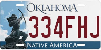 OK license plate 334FHJ