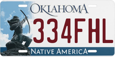 OK license plate 334FHL