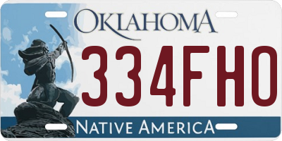 OK license plate 334FHO