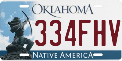 OK license plate 334FHV