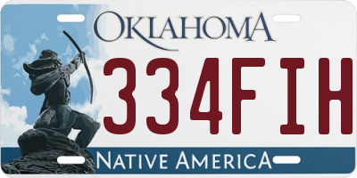OK license plate 334FIH