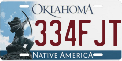 OK license plate 334FJT