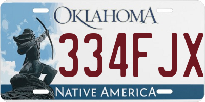 OK license plate 334FJX