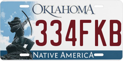 OK license plate 334FKB