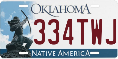 OK license plate 334TWJ