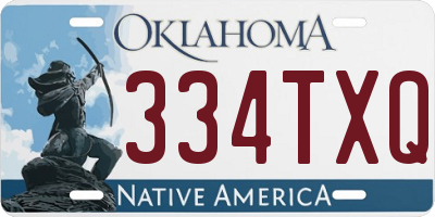 OK license plate 334TXQ