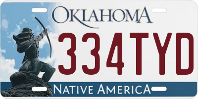 OK license plate 334TYD