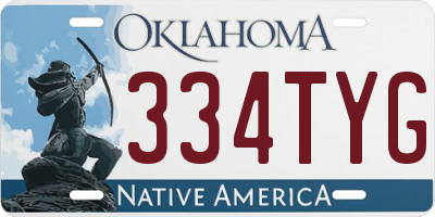 OK license plate 334TYG