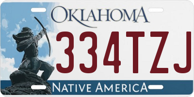 OK license plate 334TZJ