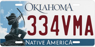 OK license plate 334VMA