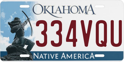 OK license plate 334VQU