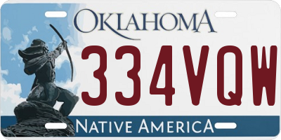 OK license plate 334VQW
