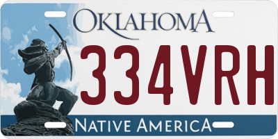 OK license plate 334VRH