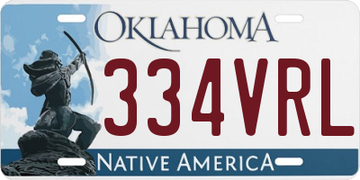 OK license plate 334VRL