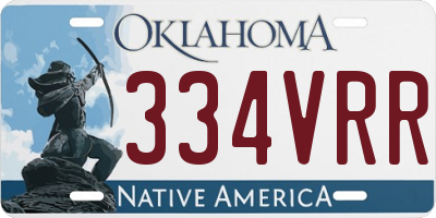 OK license plate 334VRR