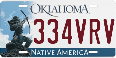 OK license plate 334VRV