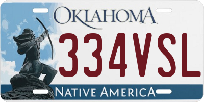 OK license plate 334VSL