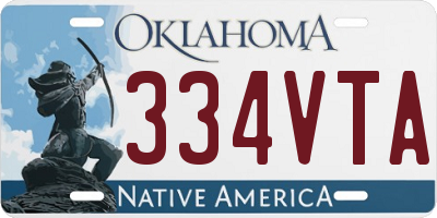 OK license plate 334VTA