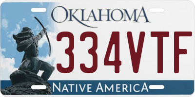 OK license plate 334VTF