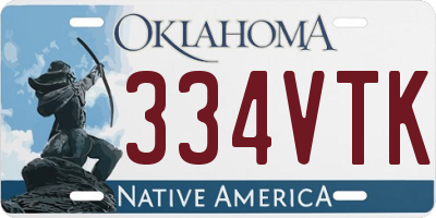 OK license plate 334VTK