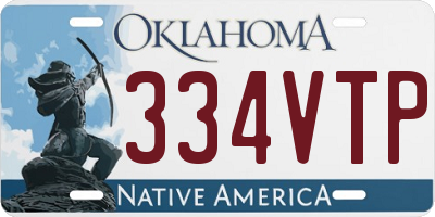 OK license plate 334VTP