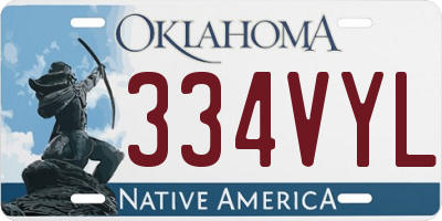 OK license plate 334VYL