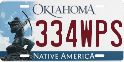 OK license plate 334WPS