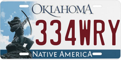OK license plate 334WRY