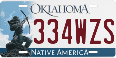 OK license plate 334WZS