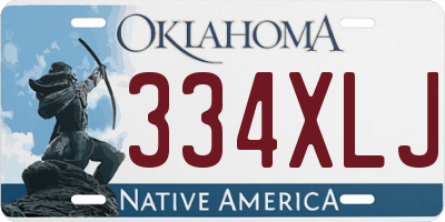 OK license plate 334XLJ
