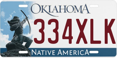 OK license plate 334XLK