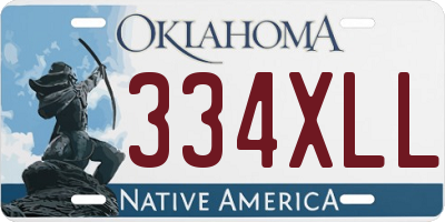 OK license plate 334XLL