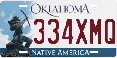 OK license plate 334XMQ