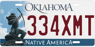 OK license plate 334XMT