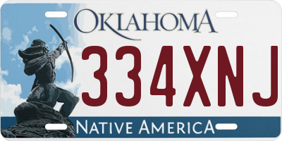 OK license plate 334XNJ