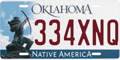 OK license plate 334XNQ