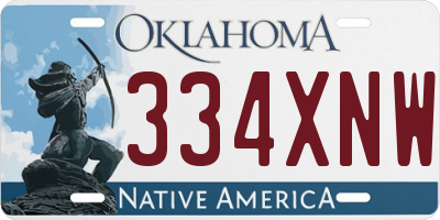 OK license plate 334XNW